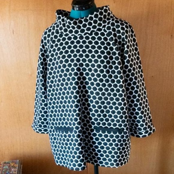Boden White w Black Polkadots Jersey Tunic womens 16 - Picture 1 of 16